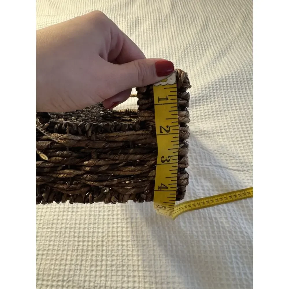 Whicker Straw Basket Brown Home Decor Boho Bohemian Cottagecore